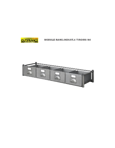 Module 4 petits tiroirs de Meuble style industriel 1.20 m