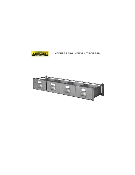 Module 4 petits tiroirs de Meuble style industriel 1.20 m