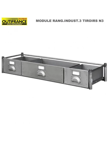 Module 3 tiroirs (1 demi + 2 petits) de Meuble style industriel 1.20 m
