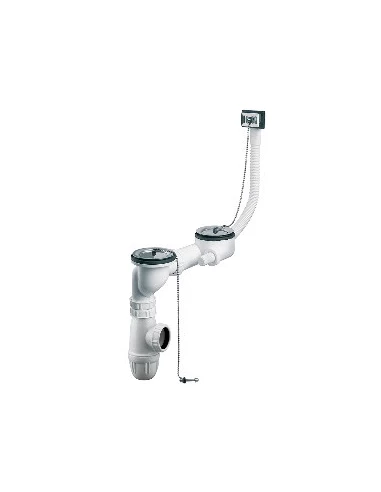 Bonde et Vidage Evier 2 bacs percés diamêtre 60mm Nf - ROUSSEAU