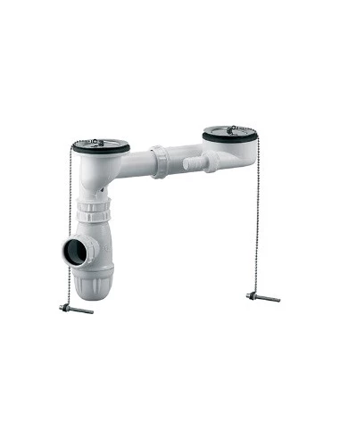 Bonde Evier avec trop plein + Siphon Nf - ROUSSEAU