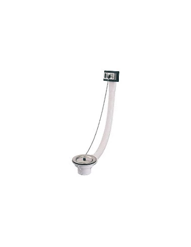 Bonde Evier à Bouchon et trop plein Nf Inox - ROUSSEAU