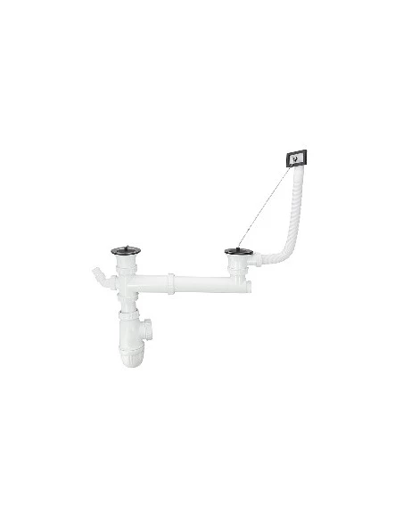 Vidage Evier Complet Inox 2 bacs - ROUSSEAU