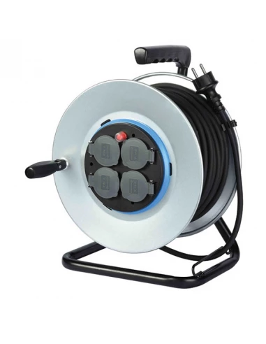 Enrouleur électrique métal - Fixe - Longueur 25 m Câble HO7 RN-F 3G2,5mm² - PROLINE