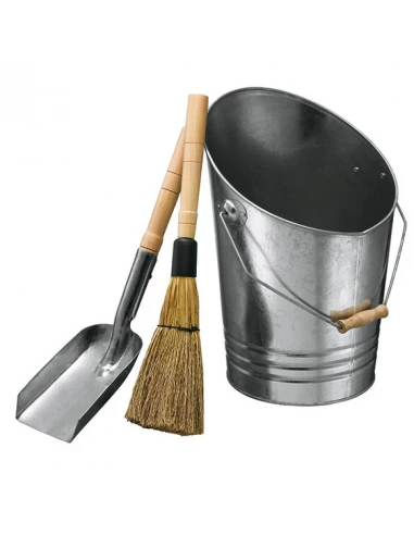 Seau à cendre métal galvanisé + pelle métal - DECAMP