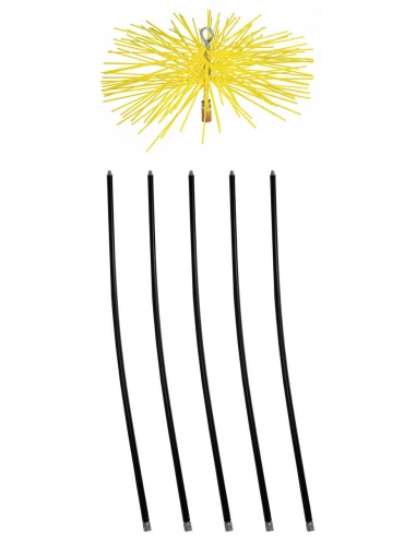 Kit de ramonage canne et herisson nylon 200mm