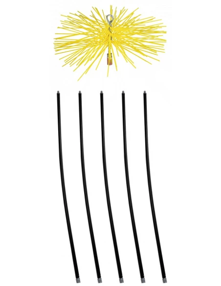 Kit de ramonage canne et herisson nylon 200mm