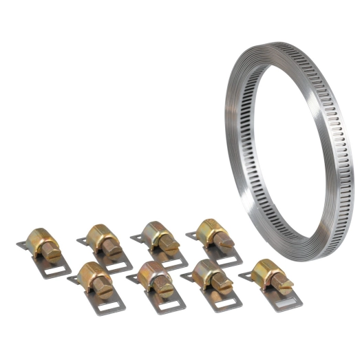 Collier À Bande Sans Fin + 6 Têtes W2 Inox / Acier Zingué - 3 M - 13 Mm - Cap Vert