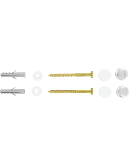 Cheville pour fixation wc au sol sg 2 chevilles + 2 vis laiton + 2 capuchons dorés + 2 blancs + rondelles 6 x 70