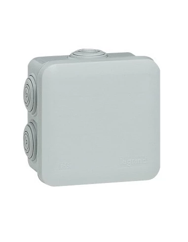 Boîte de dérivation plexo carrée 80 x 80 mm 7 entrées gris