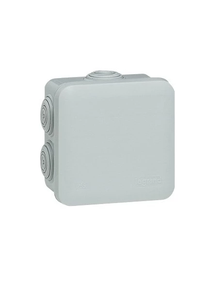 Boîte de dérivation plexo carrée 80 x 80 mm 7 entrées gris