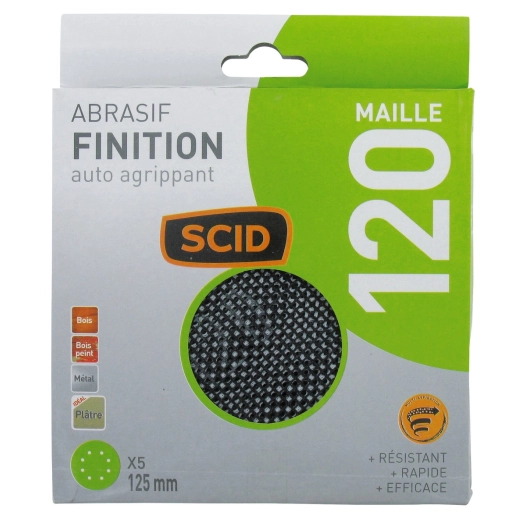 Disque auto-agrippant ø 125 mm grain 120 - 5 pièces