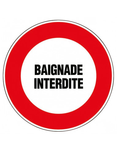 Disque Baignade Interdite Signalisation de sécurité claire et durable - Novap