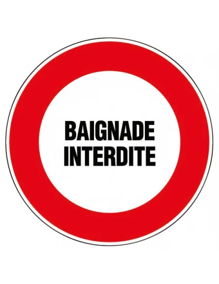 Disque plastique ø 30 cm baignade interdite