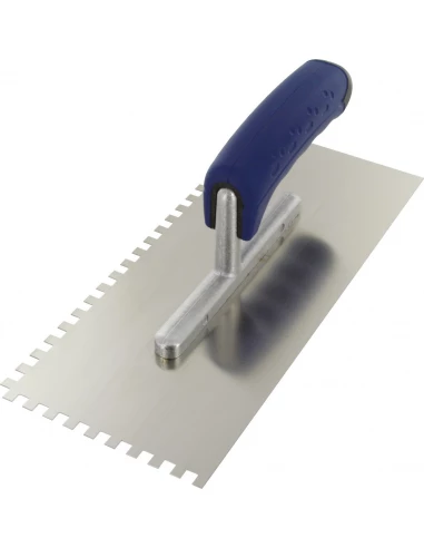 Platoir lame acier inoxydable dentée sur deux cotés denture de 6 x 6