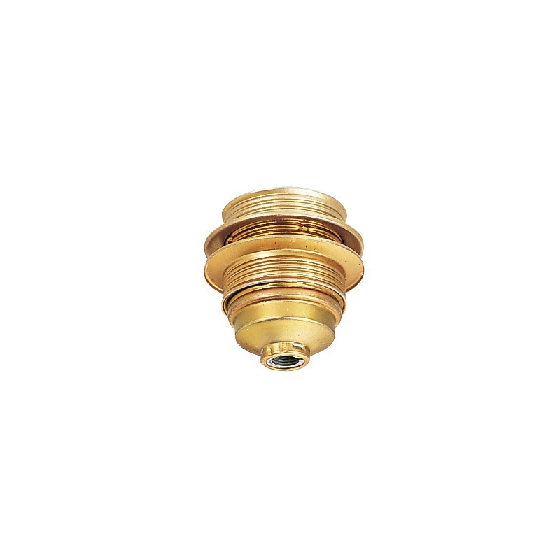 Douille e27 acier laitonné v raccord ø 10 mm filetée + 2 bagues ø 54 mm