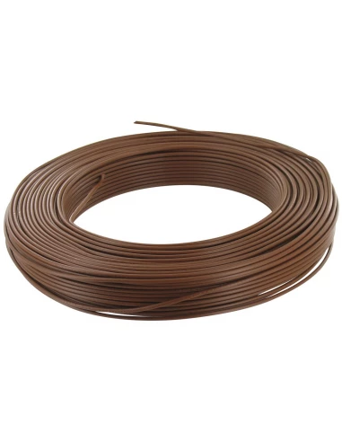 Fil électrique H07 v-u 2,5 mm² couronne 100 m marron
