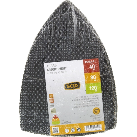 Patin iron auto-agrippant 152 x 102 mm 40 x 2 / 80 x 4 / 120 x 4 10