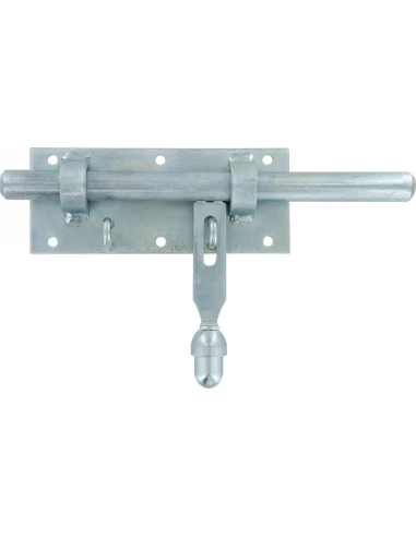 Verrou de box à gland acier zingué blanc