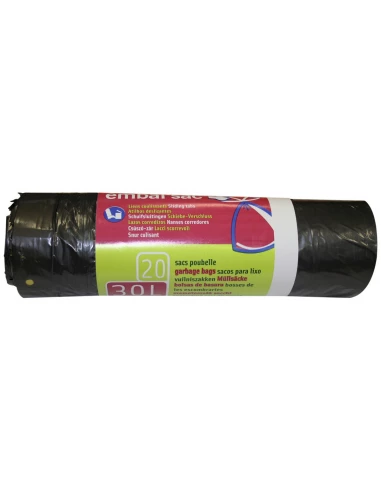 Sac poubelle à lien coulissant 30 l h 65 x l 50 cm - 21 microns