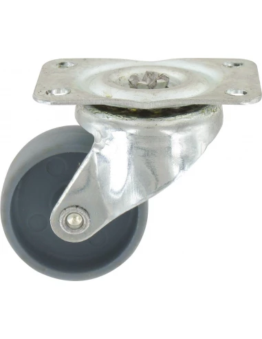 Roulette mini roll à platine pivotante roue polychoc gris 42 x 30 12