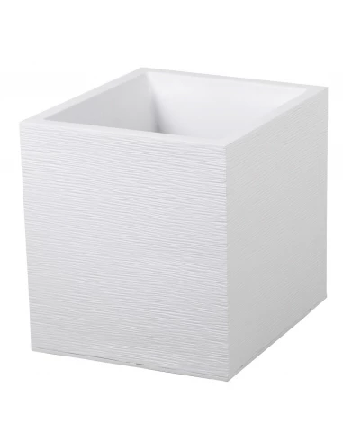 Pot plastique carré blanc graphit 31 39 x 39 x 43