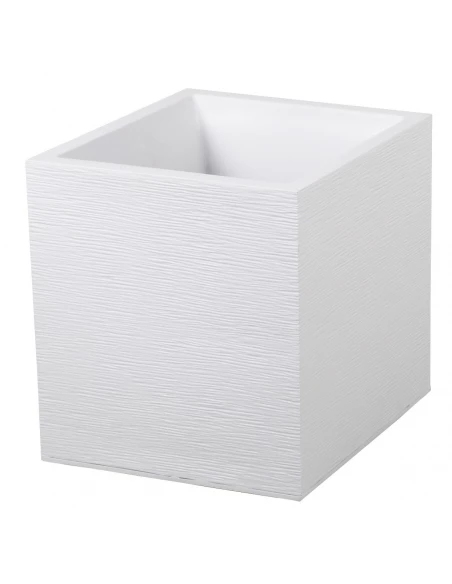 Pot plastique carré blanc graphit 31 39 x 39 x 43