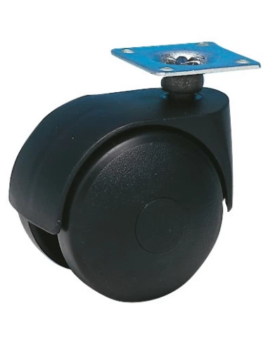 Roulette twiny noire à platine pivotante 65 x 50 40