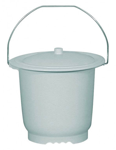 Seau Hygiénique Grand Modèle Silver 10L + Couvercle - ALUMINIUM ET PLASTIQUES