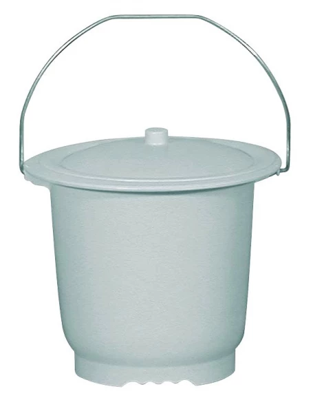 Seau Hygiénique Grand Modèle Silver 10L + Couvercle - ALUMINIUM ET PLASTIQUES