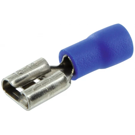 Clip femelle pré isolé bleue 6,35 10
