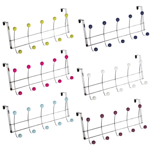 Patère de porte coloris assortis 10 têtes