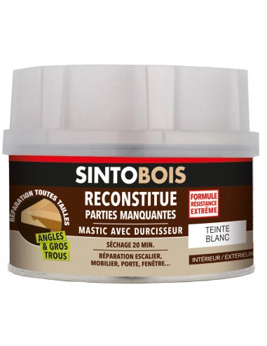 Sintobois mastic à bois avec durcisseur boîte 170 ml / 190 g blanc