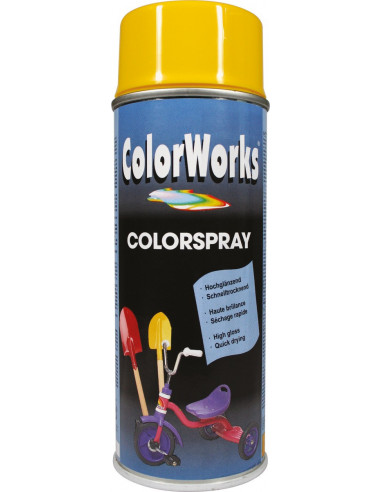 Peinture brillante aérosol 400ml br jaun col - 8711347008346 - Colorworks - 600901