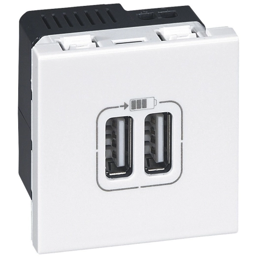 Prise Double Usb 2400 Ma Legrand - Mosaïc - 2 Modules
