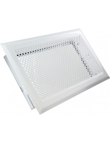 Grille de cheminée avec précadre 345 x 195 mm blanc