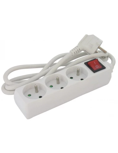 Bloc multiprise standard 3g 1mm² avec interrupteur 3 x 2p+t 1,50