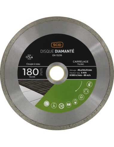 Disque carrelage professionel diamêtre 180mm alésage 25,4/22,23