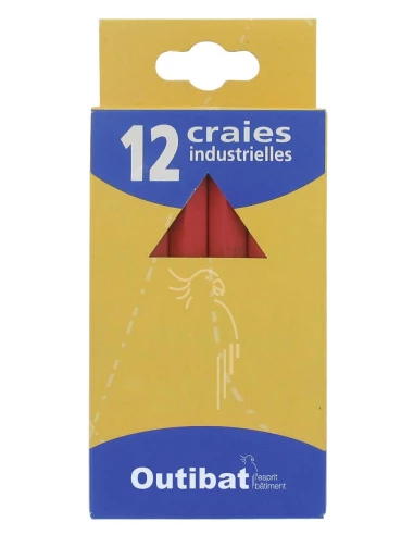 Boiste 12 craies rouge 12cm