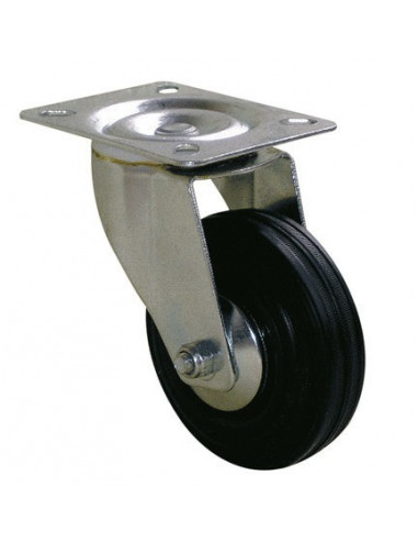 Roulette Pivotante Zinguée Pivotante, profil profond, diamètre 125mm - Guitel Hervieu