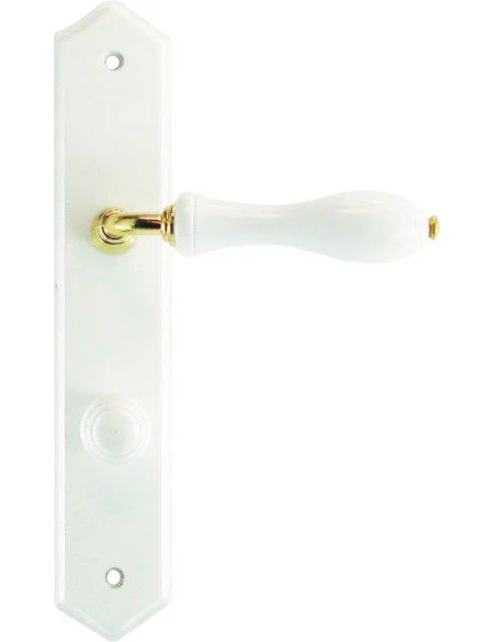 Poignée de porte - Tradition bois - Blanc - 195 mm à condamnation - Dt 2000