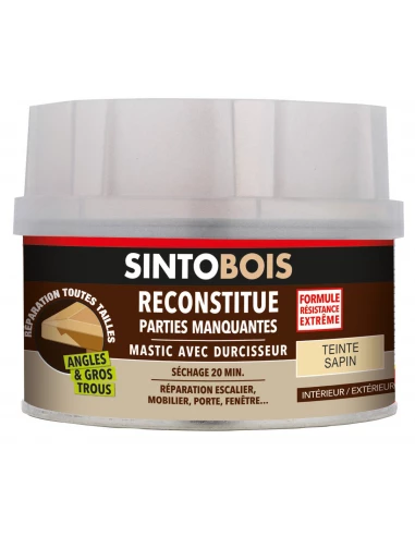 Sintobois mastic à bois avec durcisseur boîte 170 ml / 190 g sapin