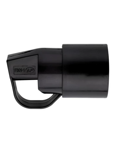 Fiche plastique 2p+t-10/16 a femelle noir avec anneau