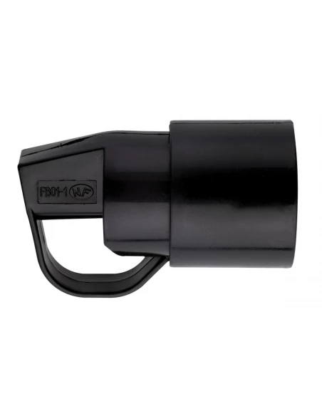 Fiche plastique 2p+t-10/16 a femelle noir avec anneau