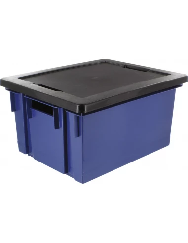 Bac de rangement avec couvercle 10 l 31,5 x 25,5 x 17,5 noir