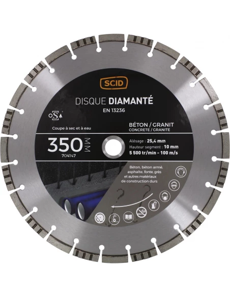 Disque béton granit ventillé 350 25,4