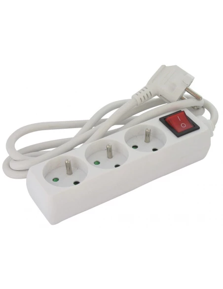 Bloc multiprise standard 3g 1,5mm² avec interrupteur 3 x 2p+t
