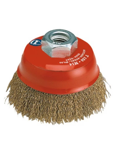 Brosse coupe fils acier laitonné ondulés 125 6500