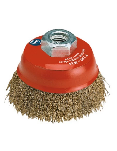 Brosse coupe fils acier laitonné ondulés 125 6500
