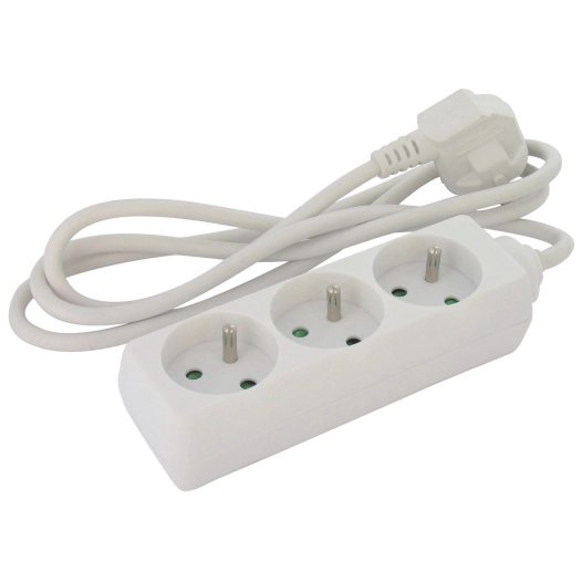 Bloc multiprise standard 3g 1mm² sans interrupteur 3 x 2p+t 1,50